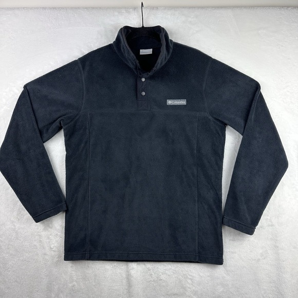 Columbia Other - Columbia‎ 1/4 Snap Fleece Jacket Mens Small Long Sleeve black gray EUC